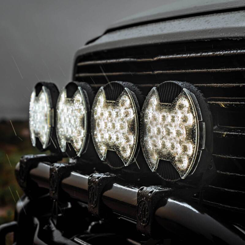 Load image into Gallery viewer, KC HiLiTES SlimLite 8in. LED Light Shield SAE Driving (Shield Only) - Clear
