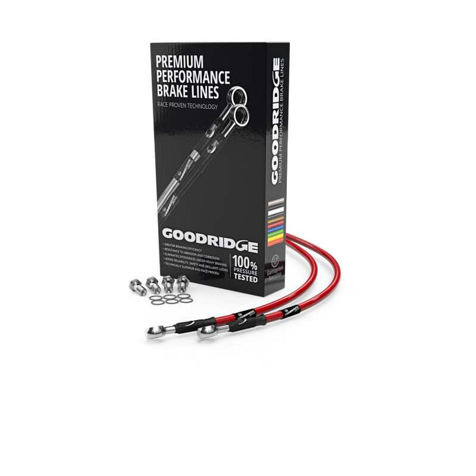 Goodridge 00-02 Aprilia RS250 Red Rear SS Brake Lines