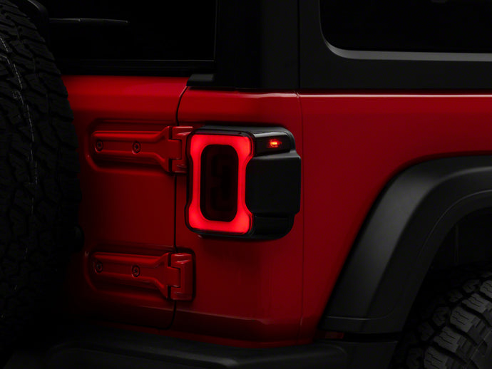 Raxiom 18-23 Jeep Wrangler JL Axial Series Carver LED Tail Lights- Blk Housing (Smoked Lens)