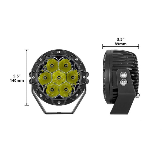 XK Glow Spot Beam Cube Offroad Round Work Light Kit 1pc 5in