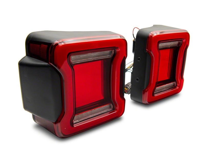 Load image into Gallery viewer, Raxiom 07-18 Jeep Wrangler JK Axial Series JL Style LED Tail Lights- BlkHousing- Red Lens
