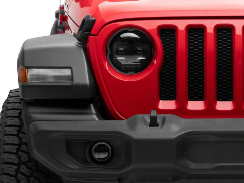 Load image into Gallery viewer, Raxiom 18-23 Jeep Wrangler JL Axial Series 9-In Angel Eye LED Headlights- Blk Housing (Clear Lens)
