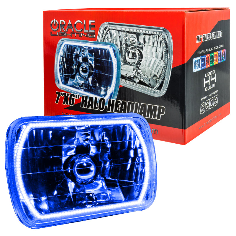 Load image into Gallery viewer, Oracle Pre-Installed Lights 7x6 IN. Sealed Beam - Blue Halo SEE WARRANTY
