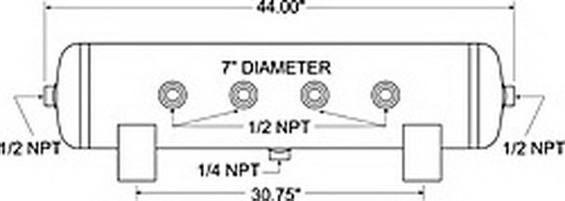 Load image into Gallery viewer, Firestone Air Tank 20 Gallon 12in. x 44in. (6) 1/2in. NPT Ports 150 PSI Max - Black (WR17609277)
