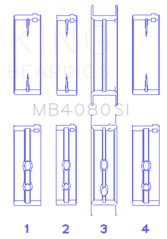 Load image into Gallery viewer, King Engine Bearings GMC 2.8L/3.4L V6 173Ci/207Ci (Size +0.75mm) Main Bearing Set

