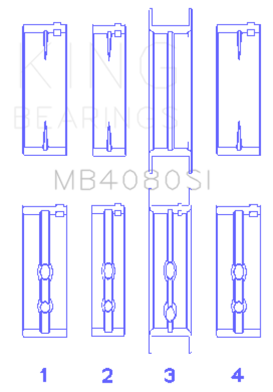 King Engine Bearings GMC 2.8L/3.4L V6 173Ci/207Ci (Size +0.75mm) Main Bearing Set