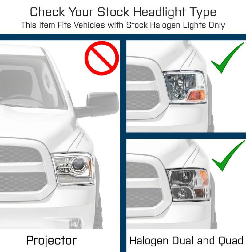 Load image into Gallery viewer, Raxiom 09-18 Dodge RAM 1500 Axial OEM Rep Headlights w/ Dual Bulb- Chrome Housing (Smoked Lens )
