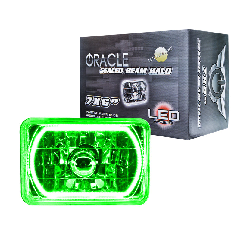 Load image into Gallery viewer, Oracle Pre-Installed Lights 7x6 IN. Sealed Beam - Green Halo SEE WARRANTY
