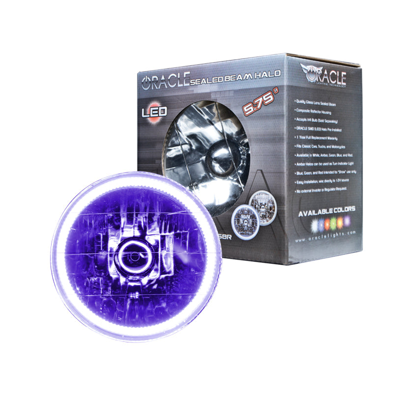 Load image into Gallery viewer, Oracle Pre-Installed Lights 5.75 IN. Sealed Beam - UV/Purple Halo SEE WARRANTY
