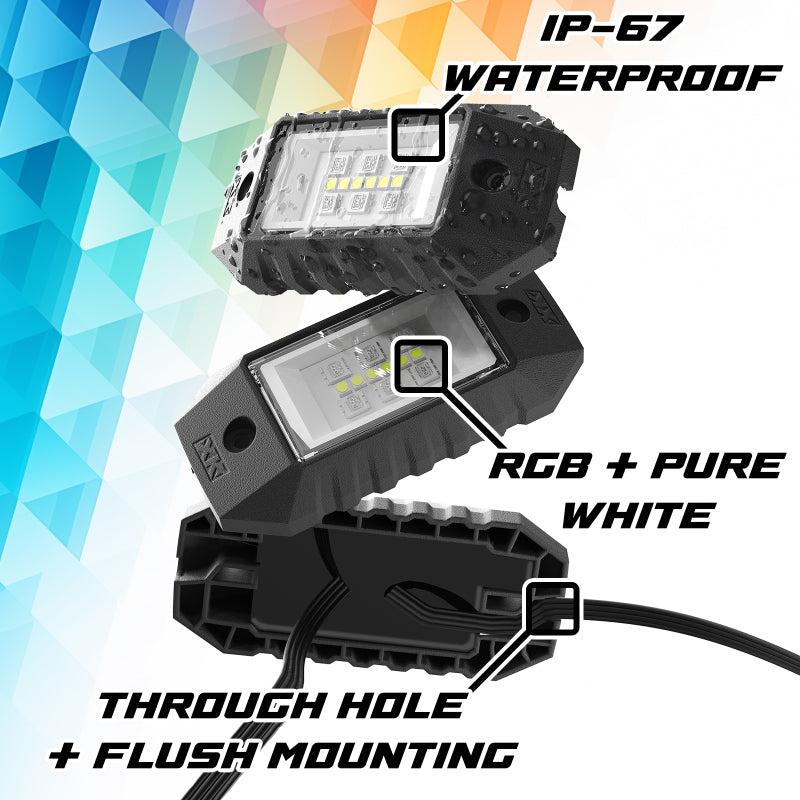 Load image into Gallery viewer, XK Glow RGBW 12pc Addressable LED Rock Light Kit
