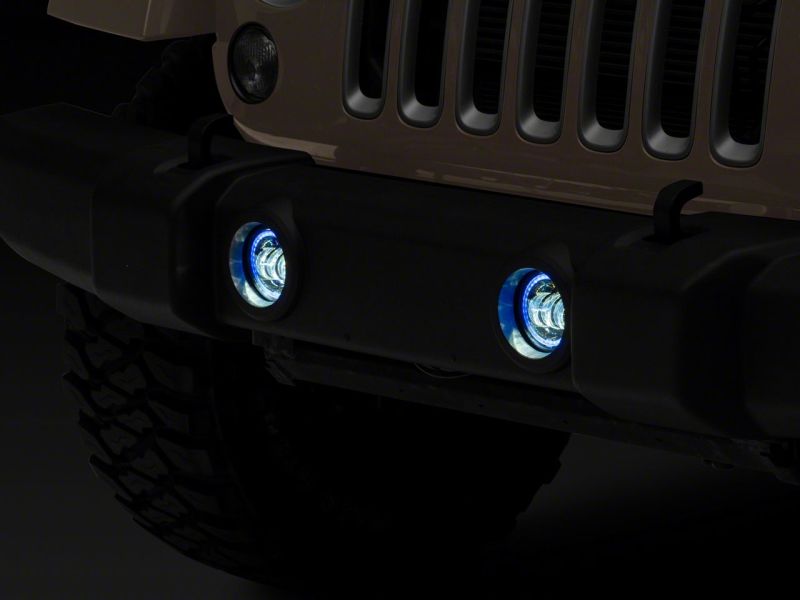 Load image into Gallery viewer, Raxiom 07-18 Jeep Wrangler JK Axial Series 4-In LED Fog Lights w/ RGB Halo
