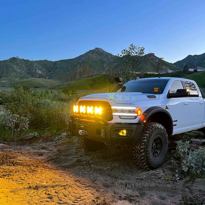 Load image into Gallery viewer, KC HiLiTES SlimLite 8in. LED Light Shield SAE Driving (Shield Only) - Selective Yellow
