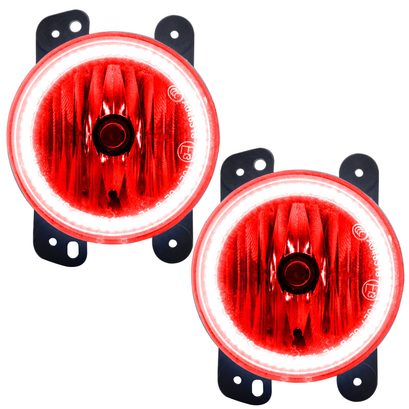 Load image into Gallery viewer, Oracle Lighting 10-15 Jeep Wrangler JK Pre-Assembled LED Halo Fog Lights -Red
