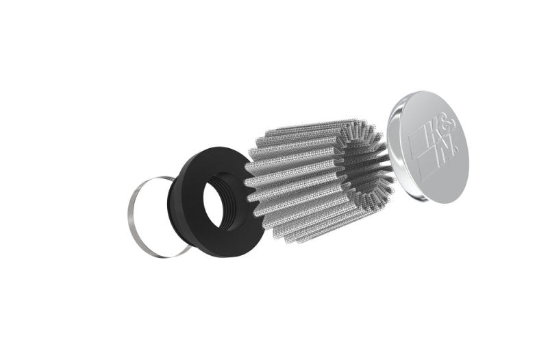 Load image into Gallery viewer, K&amp;N Universal Chrome Filter 1 3/8 inch FLG / 2 1/2 inch Base / 2 inch Top / 2 1/4 inch Height
