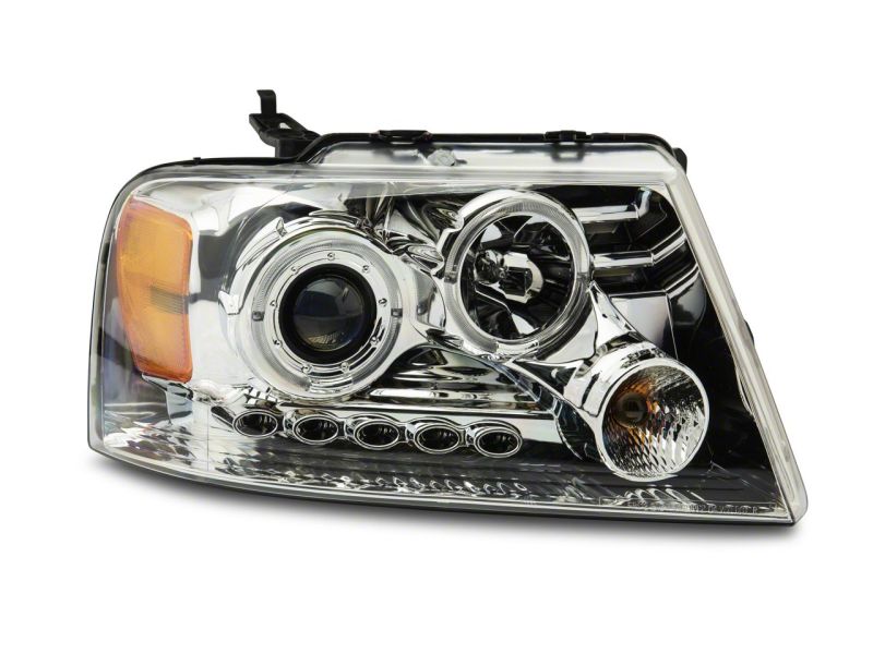 Load image into Gallery viewer, Raxiom 04-08 Ford F-150 Dual LED Halo Projector Headlights- Chrome Housing (Clear Lens)
