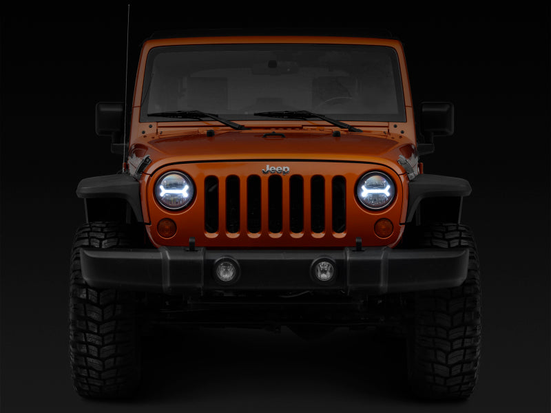 Load image into Gallery viewer, Raxiom 07-18 Jeep Wrangler JK LED Halo Headlights- Black Housing (Clear Lens)
