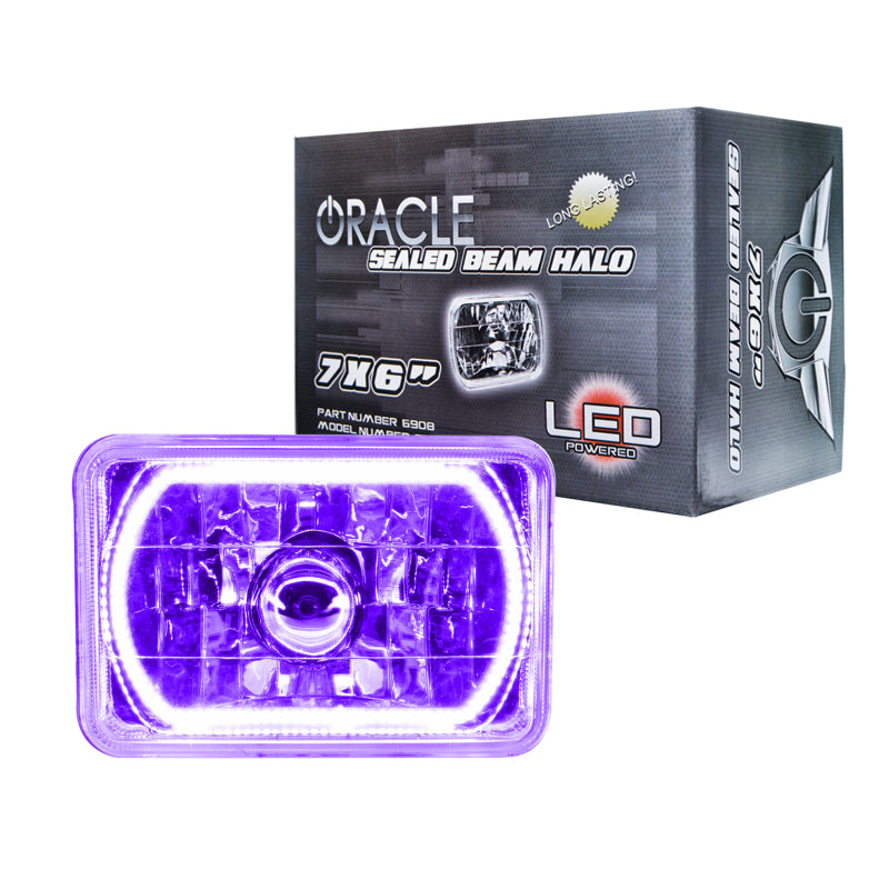 Load image into Gallery viewer, Oracle Pre-Installed Lights 7x6 IN. Sealed Beam - UV/Purple Halo SEE WARRANTY
