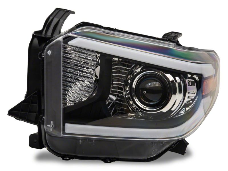 Load image into Gallery viewer, Raxiom 14-21 Toyota Tundra Axial Series Projector Headlights w/ LED Bar- Blk Housing (Clear Lens)
