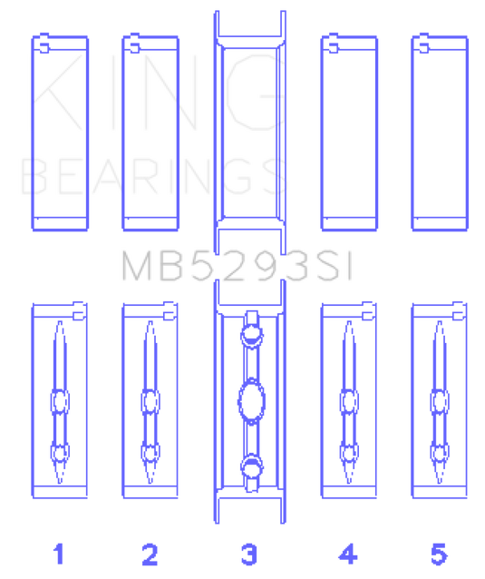 King GM 294/325/345/364CI 4.8/5.3/5.7/6.0L L20/LS1/LS2/LS4/LS6 (Size 040) Main Bearing Set