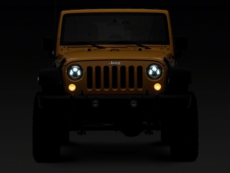 Load image into Gallery viewer, Raxiom 07-18 Jeep Wrangler JK 7-In LED Headlights- Chrome Housing (Clear Lens)
