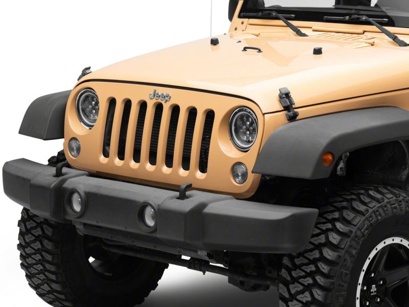 Load image into Gallery viewer, Raxiom 07-18 Jeep Wrangler JK Axial Spider LED Headlights w/Angel Eye Halo- Blk Housing (Clear Lens)
