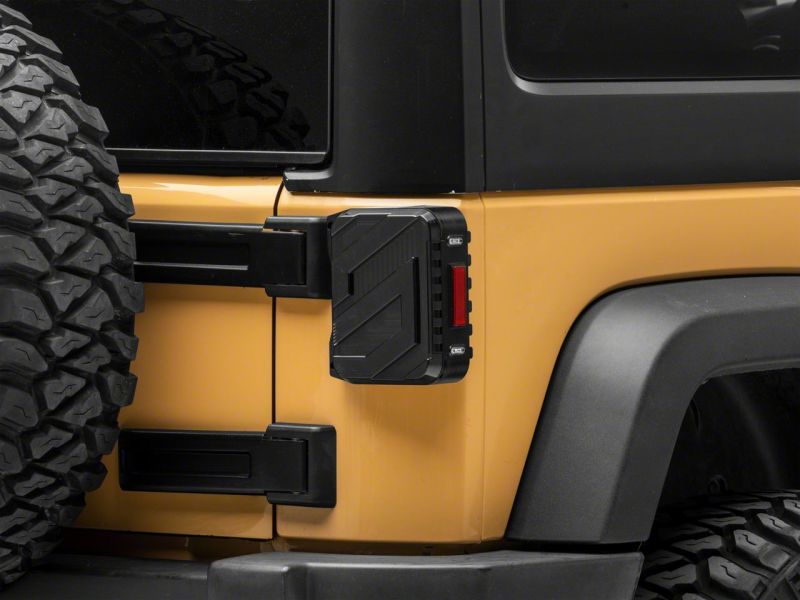 Load image into Gallery viewer, Raxiom 07-18 Jeep Wrangler JK Axial Series Trident LED Tail Lights- Blk Housing (Smoked Lens)
