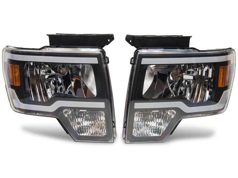 Load image into Gallery viewer, Raxiom 09-14 Ford F-150 Axial Series Headlights w/ LED Bar- Blk Housing (Clear Lens)
