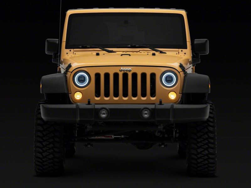 Load image into Gallery viewer, Raxiom 07-18 Jeep Wrangler JK Axial Series 7-In Dragon Eye LED Headlights- Blk Housing (Clear Lens)
