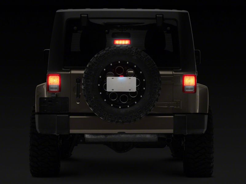 Load image into Gallery viewer, Raxiom 07-18 Jeep Wrangler JK Axial Series License Plate Bracket w/ LED Brake Light
