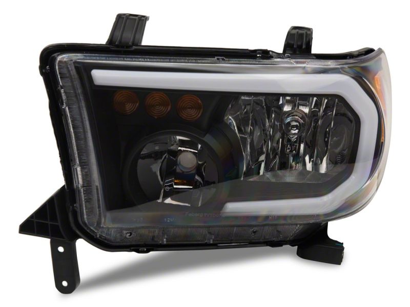 Load image into Gallery viewer, Raxiom 07-13 Toyota Tundra Axial Series Headlights w/ LED Bar- Black Housing (Clear Lens)
