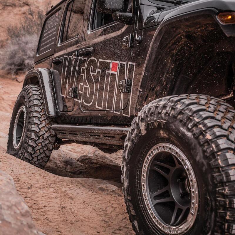Load image into Gallery viewer, Westin/Snyper 2018+ Jeep Wrangler JL Unlimited 4DR Triple Tube Rock Rail Steps - Textured Black
