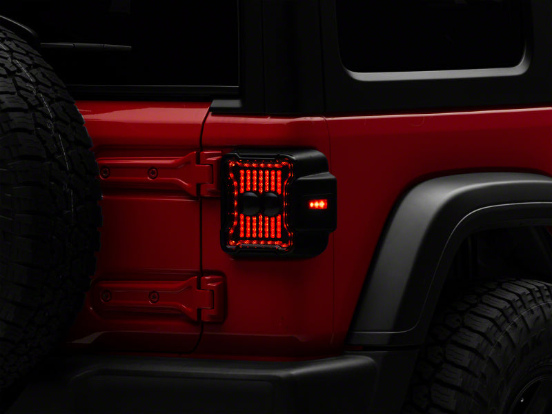 Load image into Gallery viewer, Raxiom 18-23 Jeep Wrangler JL Axial Series Linear LED Tail Lights- Blk Housing (Smoked Lens)
