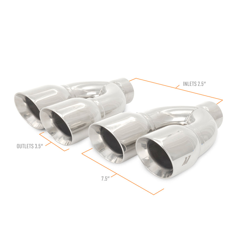 Load image into Gallery viewer, Mishimoto Universal Steel Muffler Tip 2.5in Inlet Dual Y Polished
