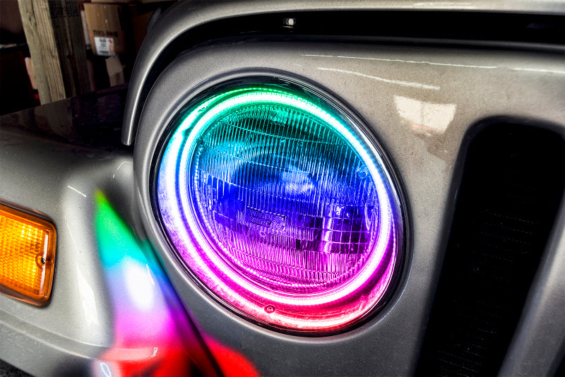 Load image into Gallery viewer, Oracle Jeep Wrangler TJ 97-06 LED Waterproof Halo Kit - ColorSHIFT w/ Simple Controller
