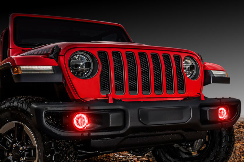 Load image into Gallery viewer, Oracle Jeep Wrangler JL/Gladiator JT LED Surface Mount Fog Light Halo Kit - ColorSHIFT
