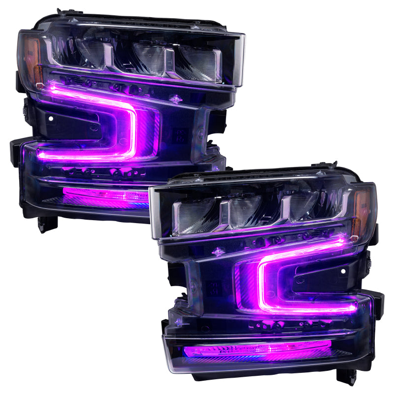 Load image into Gallery viewer, Oracle 19-21 Chevy Silverado 1500 RGB+W Headlight DRL Upgrade Kit - ColorSHIFT 2
