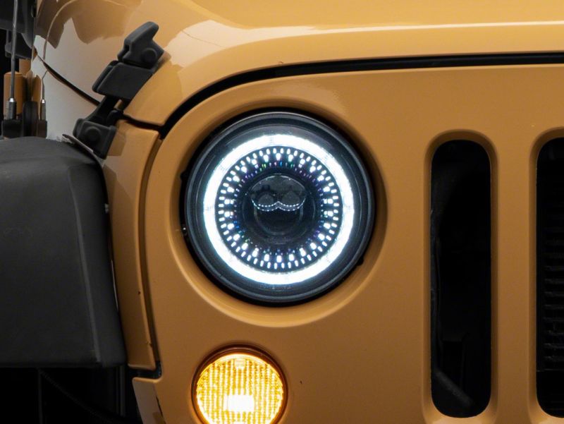 Load image into Gallery viewer, Raxiom 07-18 Jeep Wrangler JK Axial Series 7-In Dragon Eye LED Headlights- Blk Housing (Clear Lens)
