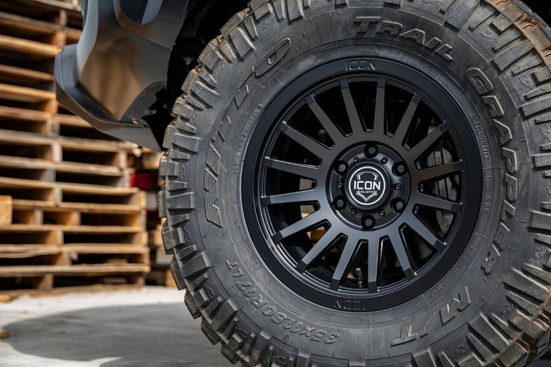 Load image into Gallery viewer, ICON Recon SLX 17x8.5 6x5.5 BP 0mm Offset 4.75in BS 106.1mm Bore Satin Black Wheel
