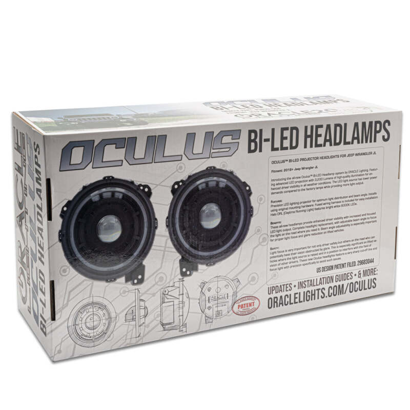 Load image into Gallery viewer, Oracle Oculus BiLED Projector Headlights for Jeep JL/Gladiator JT  Satin Silver 5500K SEE WARRANTY
