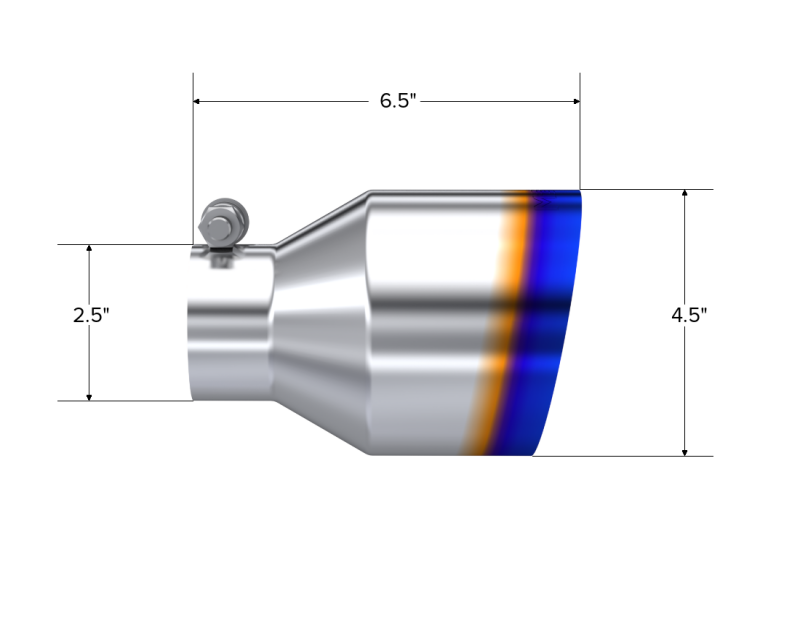 Load image into Gallery viewer, MBRP Universal Burnt SS Tip 2.5in ID / 4.5in OD Out / 6.5in Length Angle Cut Single Wall
