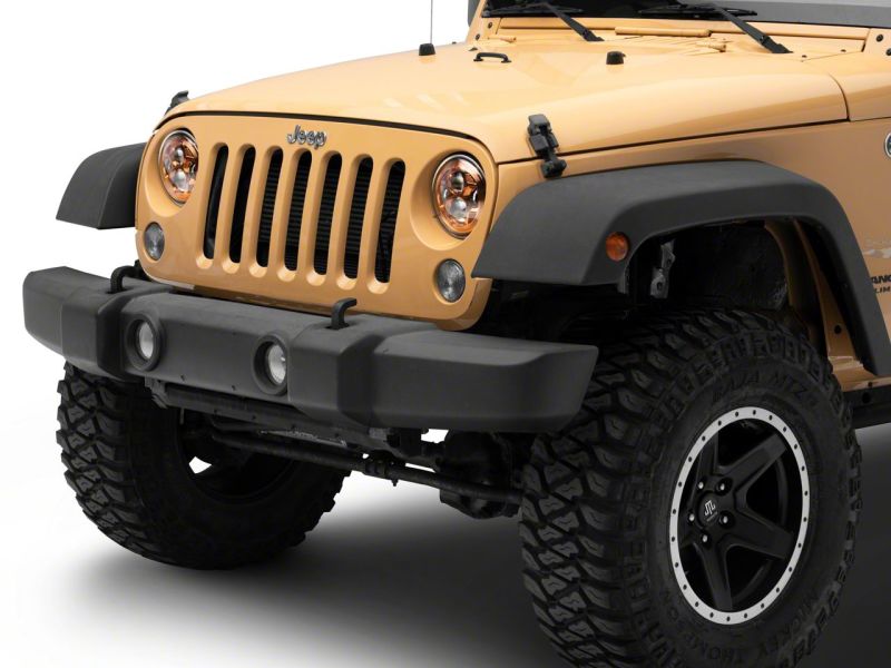 Load image into Gallery viewer, Raxiom 07-18 Jeep Wrangler JK 7-In LED Headlights Orange Housing- Clear Lens
