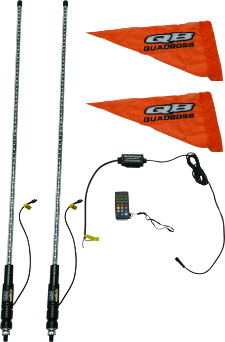 QuadBoss 4Ft Clear Dual Whip Bluetooth