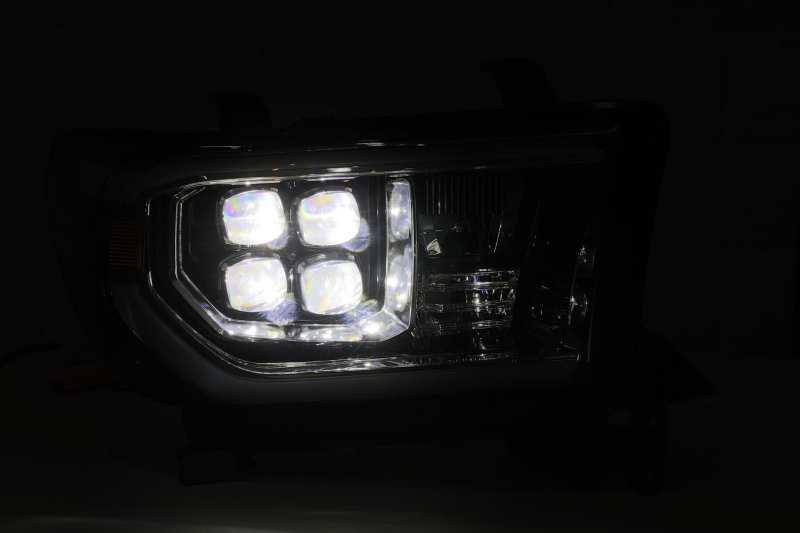 Load image into Gallery viewer, AlphaRex 07-13 Toyota Tundra (w/Lvl Adj) NOVA LED Proj Headlights Plank Alpha Blk w/Seq Signal/RDL
