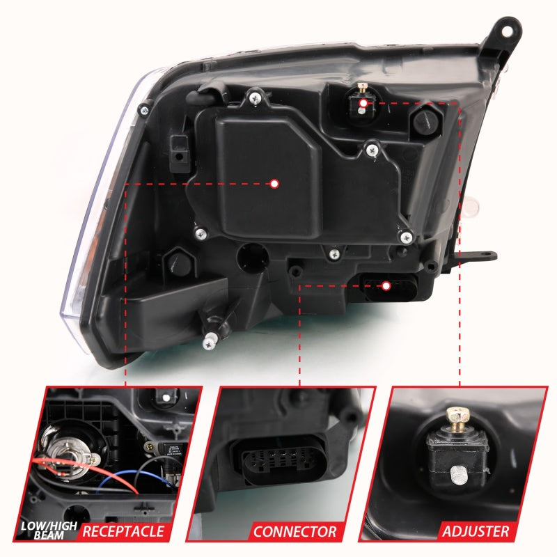 Load image into Gallery viewer, ANZO 2009-2018 Dodge Ram 1500 Projector H.L. Switchback Chrome Amber
