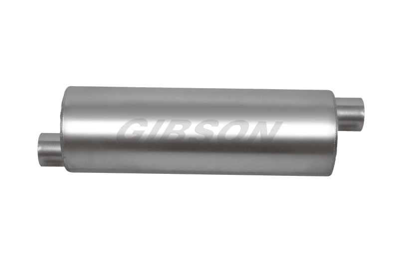 Load image into Gallery viewer, Gibson SFT Superflow Offset/Offset Round Muffler - 8x19in/2.5in Inlet/3in Outlet - Stainless
