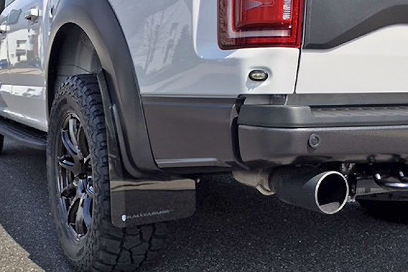 Load image into Gallery viewer, Rally Armor 17-20 Ford F-150 Raptor Black UR Mud Flap w/ Silver Logo
