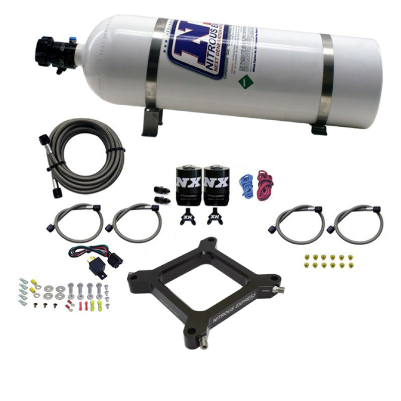 Load image into Gallery viewer, Nitrous Express 4150 Assassin Plate Stage 6 Nitrous Kit (50-300HP) w/15lb Bottle
