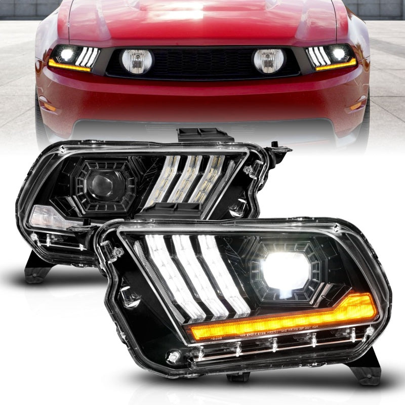 Load image into Gallery viewer, ANZO 10-14 Ford Mustang LED Projector Headlights w/Sequential Light Tube (NON HID Compatible)
