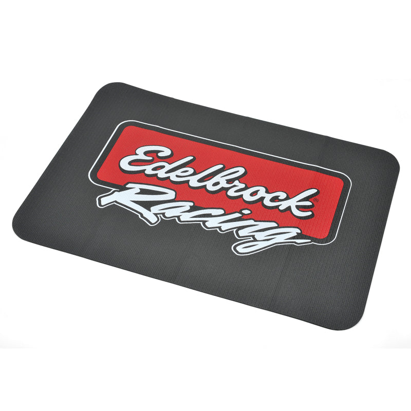 Load image into Gallery viewer, Edelbrock Racing Fender Cover - PVC Foam Mat - 2 Color Printed Edelbrock Racing Logo
