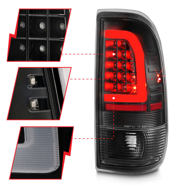 Load image into Gallery viewer, ANZO 1997-2003 Ford F-150 LED Tail Lights w/ Light Bar Black Housing Clear Lens
